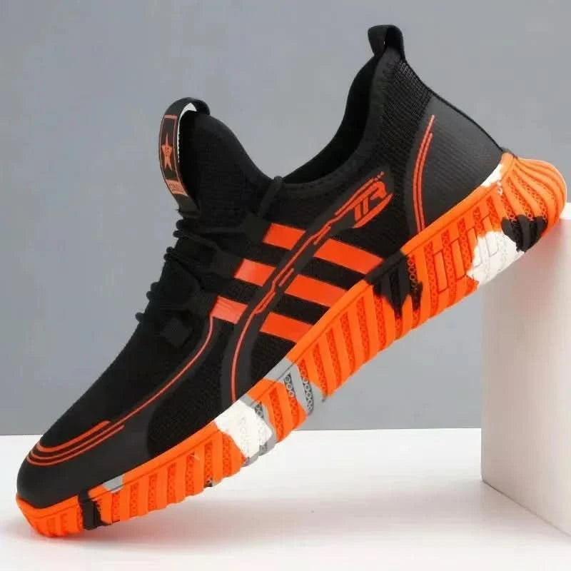 Men's sports shoes, comfortable tennis shoes, mesh surface, fly fabric, anti slip, men's tennis, big discounts, novelty - M & M Global