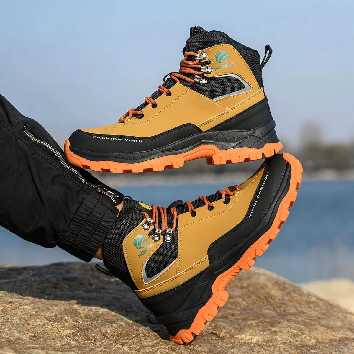 Safety Shoes Men Boots High Top Work Sneaker Steel Toe Industrial Shoe Anti-smash Puncture-Proof Work Boots Indestructible Shoes