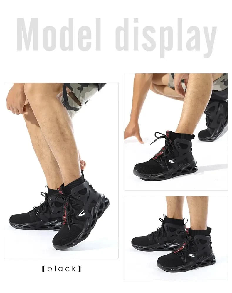 Steel Toe Shoes for Men Work Boots Lightweight Sneakers Indestructible Boots Anti-smash Anti-Punctur Construction Safety Shoes