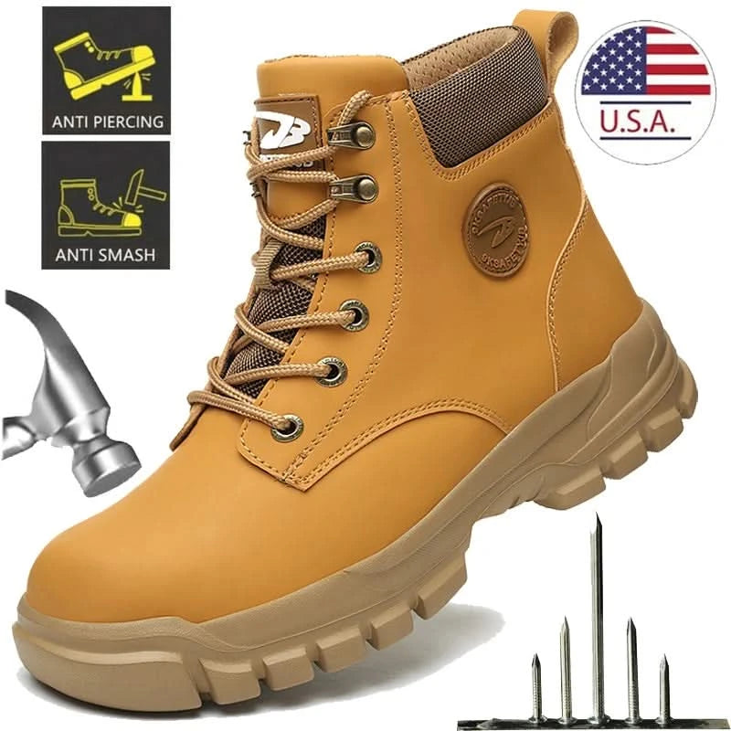 Men Safety Boots Waterproof Work Safety Shoes Anti-puncture Steel Toe Non Slip Work Sneakers Outdoor Male Indestructible Boots