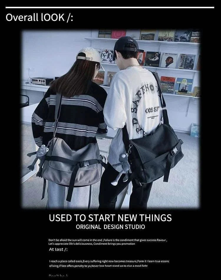Canvas Messenger Bag Ladies Big Capacity Handbags Shoulder Bag Youth Girls Student School Bags Fashion Men Crossbody Bags Bolsos - M & M Global