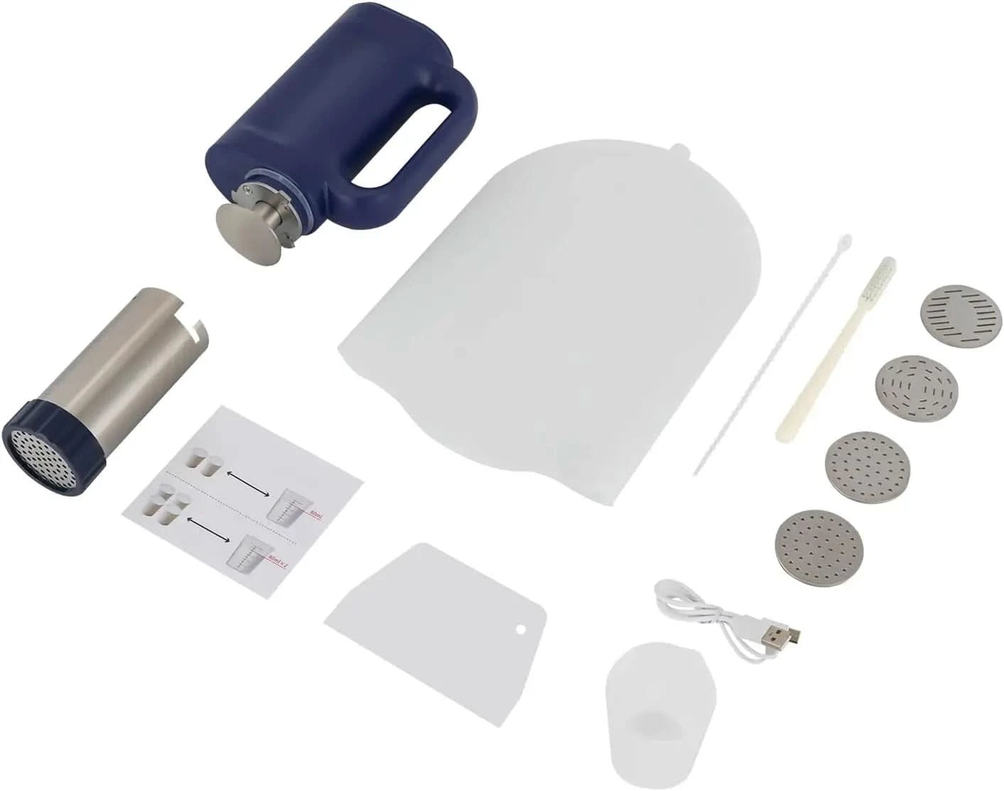 Handheld Electric Pasta Maker,Electric Pasta Machine,Stainless Steel Cordless Noodle Maker for Homes, Breakfast Stores, Restaura - M & M Global