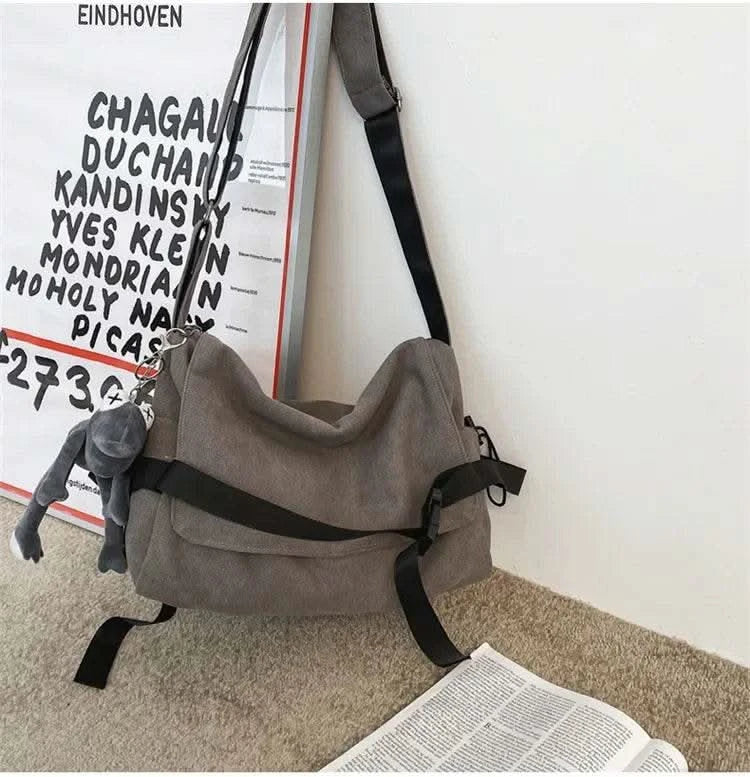 Canvas Messenger Bag Ladies Big Capacity Handbags Shoulder Bag Youth Girls Student School Bags Fashion Men Crossbody Bags Bolsos - M & M Global