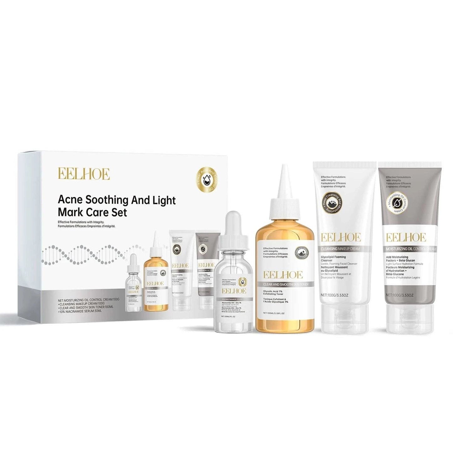 Acne Care Kit Brightening Skin Tone Fade Acne Scars Improving Skin Texture Deeply Moisturizing The Skin Facial Skincare Products - M & M Global