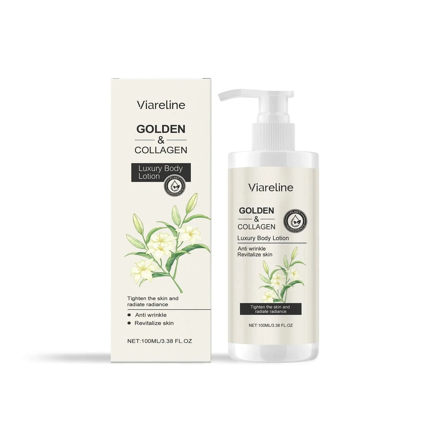 Viareline Collagen Body Lotion Floral Scent Moisturizing Improve Skin Smoothness Non-greasy Anti-wrinkle Luxury Body Cream - M & M Global