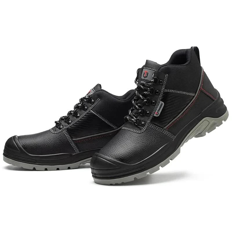 Widen Mens Steel Toe Work Boots Indestructible Shoes Anti-smash Anti-Punctur Construction Work Shoes Anti-static Protective Boot