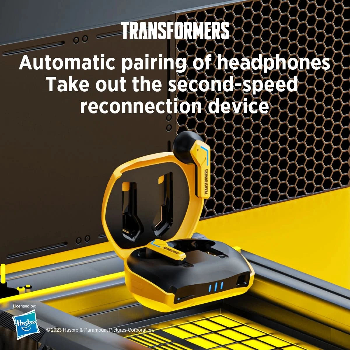 Ship From US Transformers TF-T06 Bluetooth Earphones Gaming Headset Low Latency with Mic Headphones HD Call Wireless Earbuds