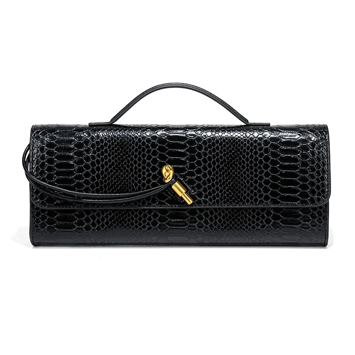 Burgundy bag cherry red envelope wine red envelope upscale new handbag European and American fashion crocodile flip hand organ b - M & M Global
