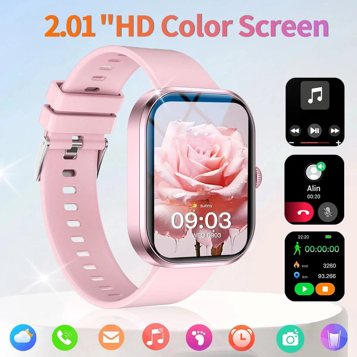 SmartWatch Women Multifunctional Smart watch Full Touch Screen Fitness Sleep Monitor Sports Bracelet Lady