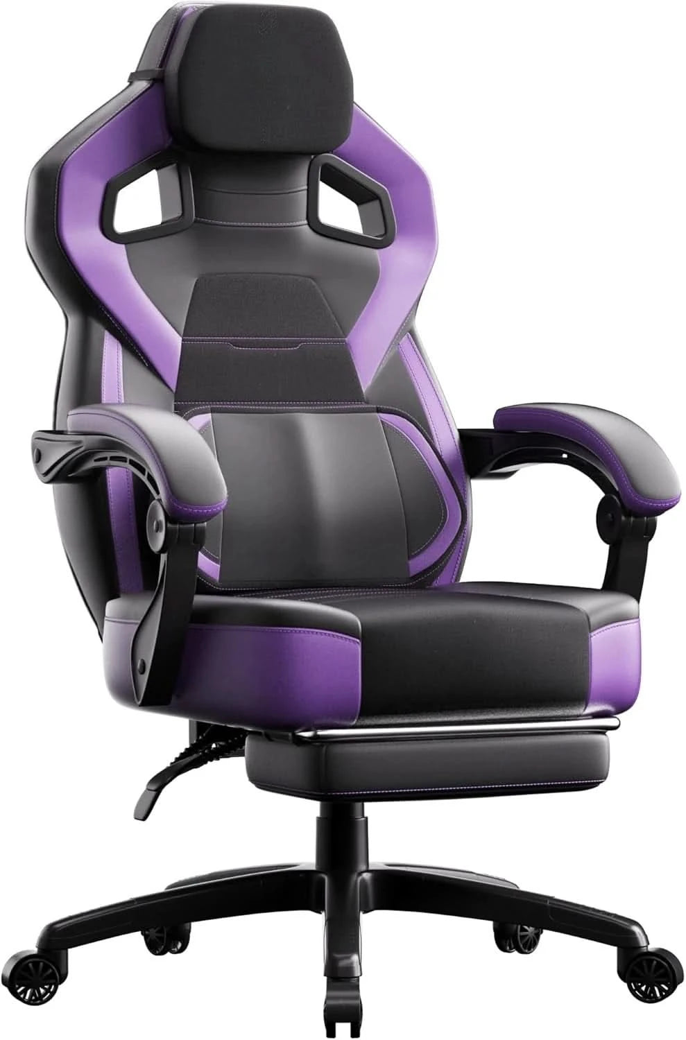 Fabric Gaming Chair with Footrest, Big and Tall Gamer Chair with Lumbar Support, Wide Back Computer Chair for Heavy People