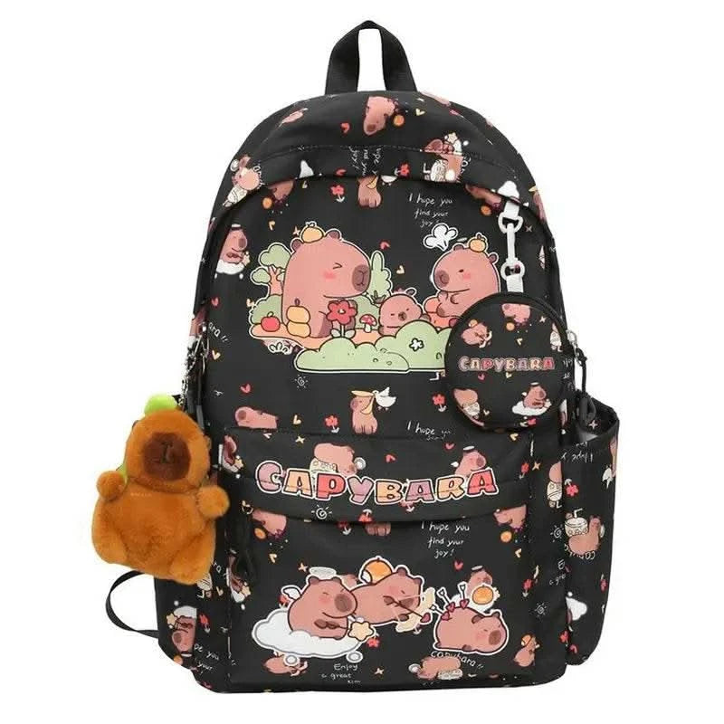 Cute Capybara Backpack for Girls Boys Student Teenager Children's Rucksack Women Cute Casual School Bags Kids Birthday Gift Toy - M & M Global