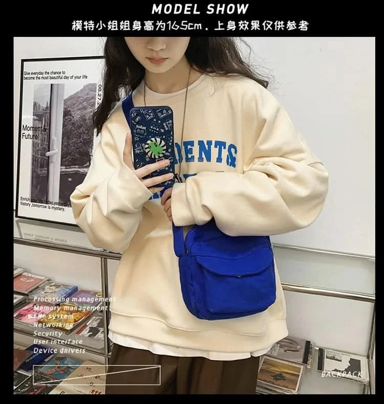 Fashion Small Canvas Crossbody Bags for Women 2025 Mini Shoulder Phone Purse Girl Student Cotton Cloth Mini Female Handbags Flap - M & M Global