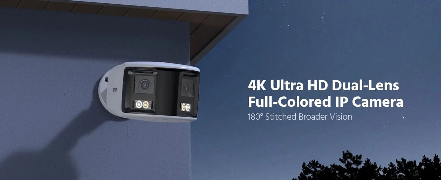 ANNKE 8MP Security Camera 180°Panoramic Dual Lens outdoor poe camera 4k AI Human Detect Two Way Audio Weatherproof 8MP IP Camera