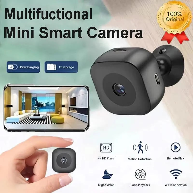 New 4K Mini Security Camera Full Color Night Vision High Definition WiFi Remote Monitor Waterproof Motion Detect Surveillance - M & M Global
