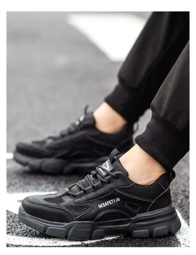 Men Work Sneakers Protective Shoes Safety Industrial Puncture-Proof Anti-smash Steel Toe Shoes Breathable Construction Work Shoe