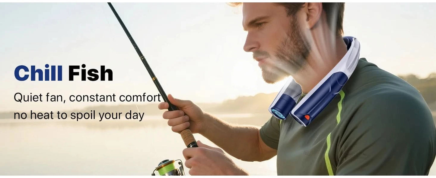 Portable Hands-Free Neck Fan 6000mAh Battery USB-C Rechargeable Ultra-Quiet 4 Adjustable Speeds Perfect for Office Outdoor Trave - M & M Global