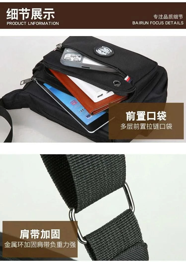 Business Fashion Men's Shoulder Bag Women's Crossbody Bag Large Capacity Multipurpose Travel Bags Tool Bag Oxford Cloth Material - M & M Global