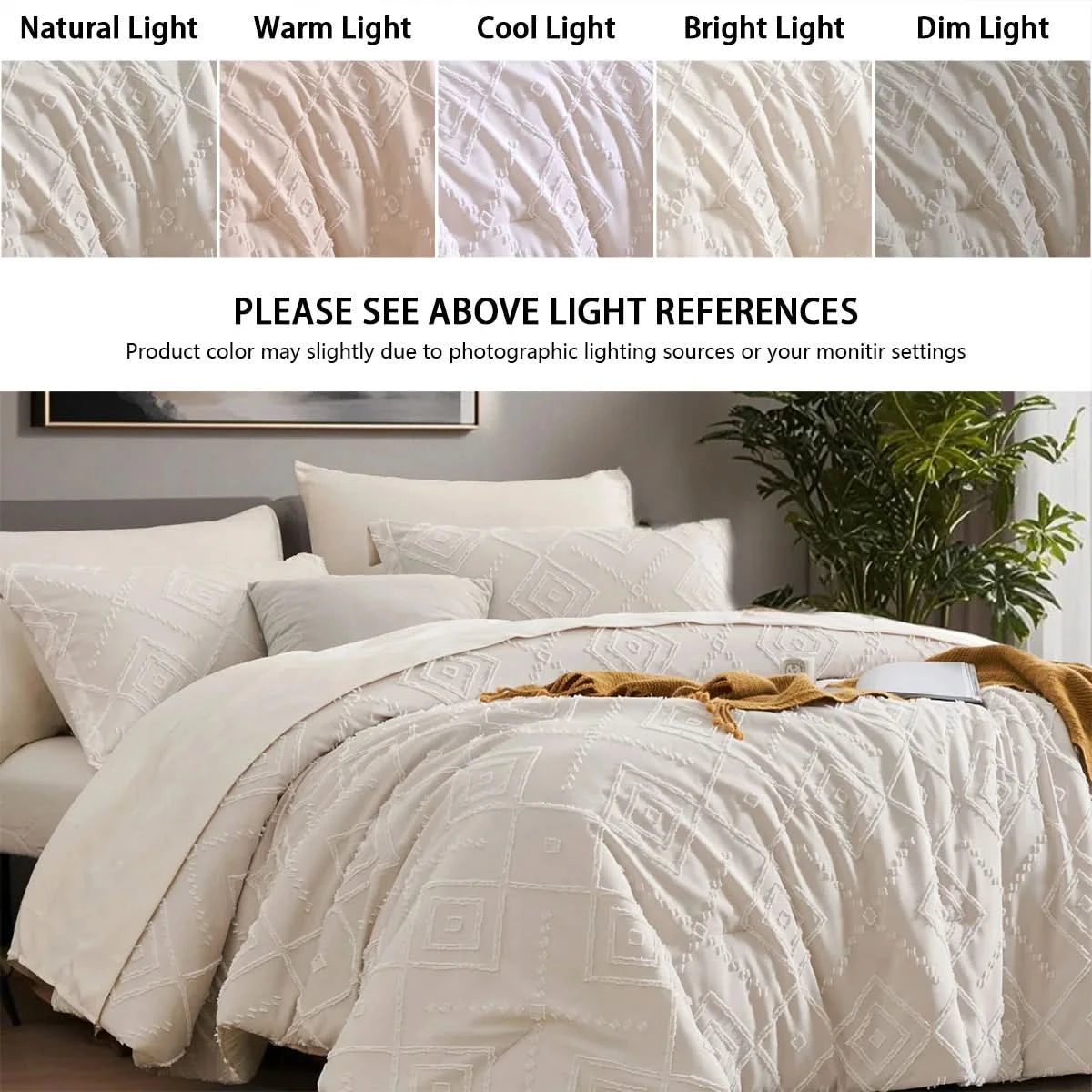 7 Pcs luxury cut flower design Comforter Set, soft microfiber, lightweight and breathable,Bedding Set for all seasons