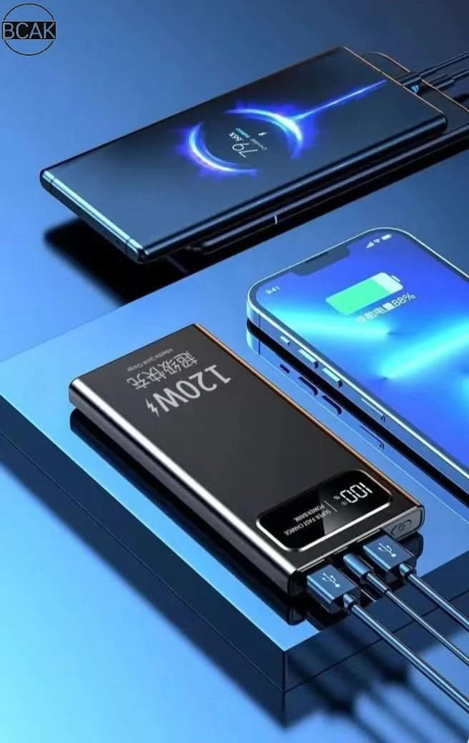 Quality BCAK New 120W Power Bank 20000mAh Super Fast Charging Large Capacity Mobile Power Supply - M & M Global
