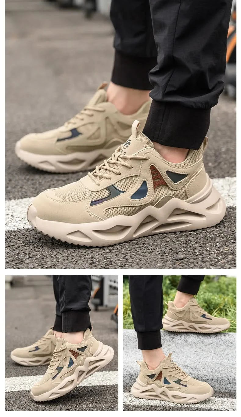 Lightweight Safety Shoes Men Work Shoes Steel Toe Work Boots Breathable Outdoor Sneakers Man Breathable Shoes Protective Boots