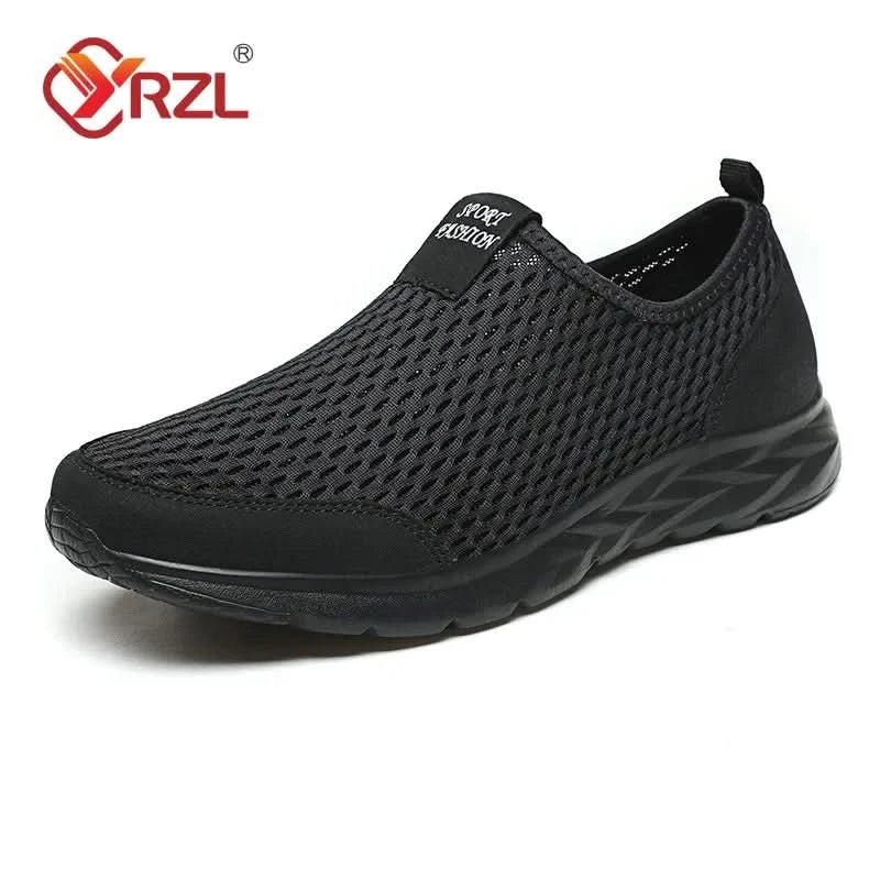 YRZL Men's Sneakers Breathable Mesh Men Casual Shoes Outdoor Non-Slip Big Size Loafers Walking Lightweight Male Tennis shoes - M & M Global