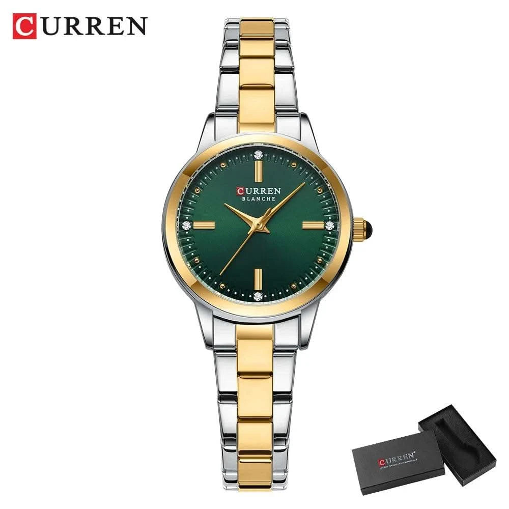 CURREN-Women's Simple Dial Wristwatch, Elegant and Charming Bracelet Quart Watches for Lady, Fashion Brand - M & M Global