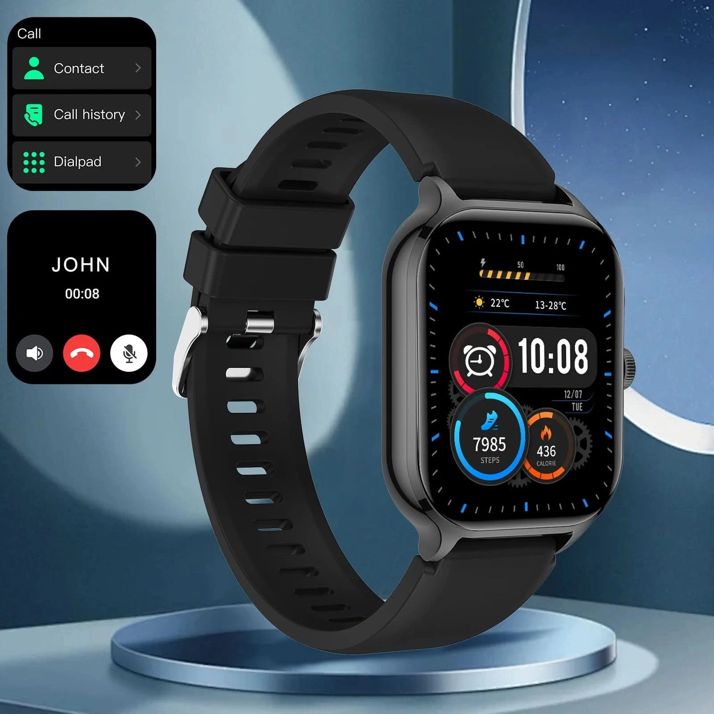 Smartwatch Sports Watches Bluetooth Call Touch Dial for Android / iPhone Music Fitness Tracker