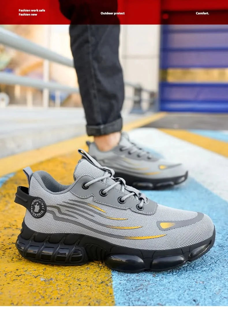 Lace-up breathable soft sole comfortable anti-smash anti-puncture men's casual labour insurance shoes