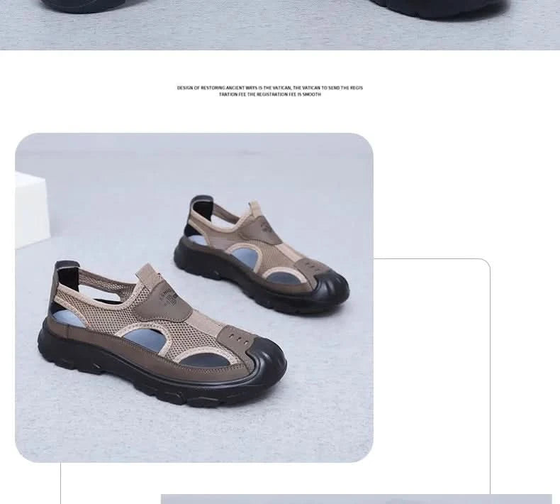 Summer New Men's Baotou Casual Net Surface Breathable Beach Shoes Lightweight Non-slip Sandals for Men sandal casual sneakers - M & M Global