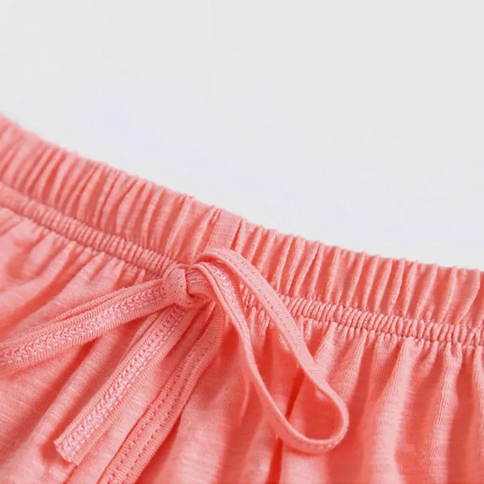 Boy Girl Breathable Bamboo-Cotton Long Pants for Children Unisex Style Elastic Waist Summer Sleepwear Kids Nightwear Trousers - M & M Global