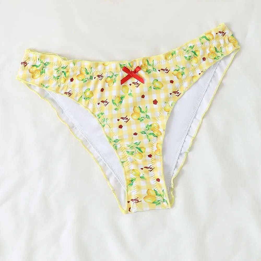 Women Y2k Bikinis Sets Coquette Aesthetic Bows Halter Tie Up Bikini Top High Cut Elastic Waist Bikini Bottom - M & M Global