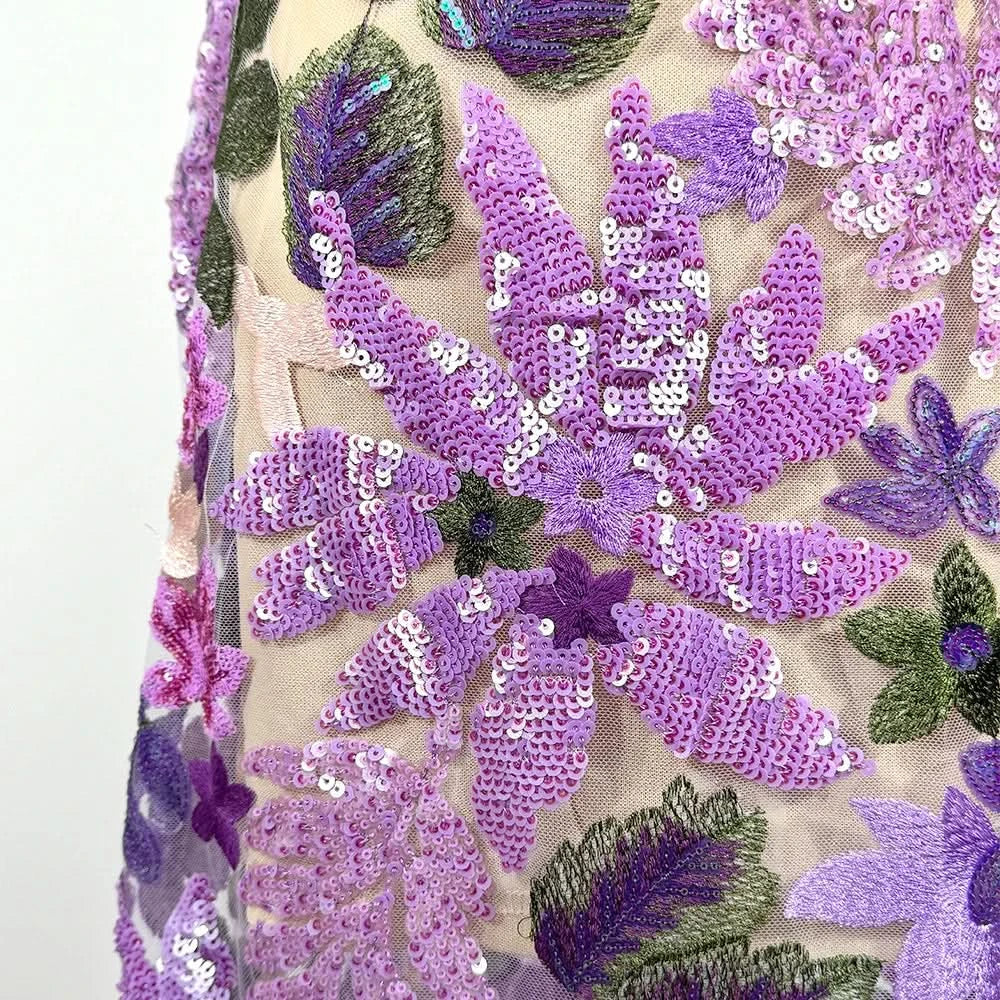 GPBD 2025 Summer New Bra Heavy Industry Sequins Split Long Dress Women's Elegant Celebrity Club Party Evening Dress Wholesa - M & M Global