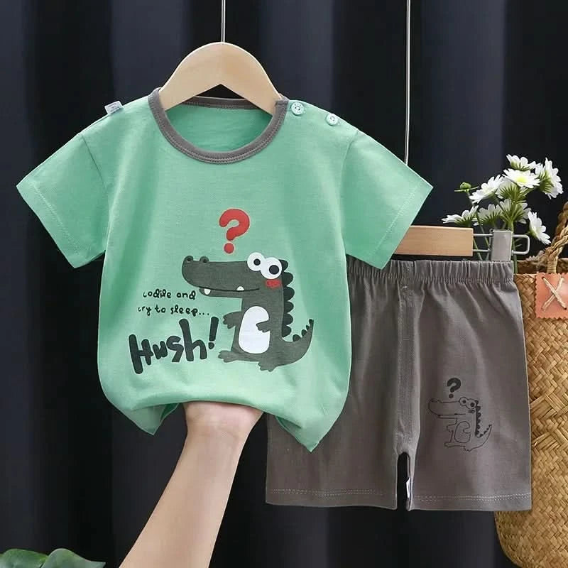 2PCS Children's Sets mother Kids Clothes Boys Girl T-shirt Shorts Summer Cotton Short sleeve Baby Children Clothing Toddler Suit - M & M Global