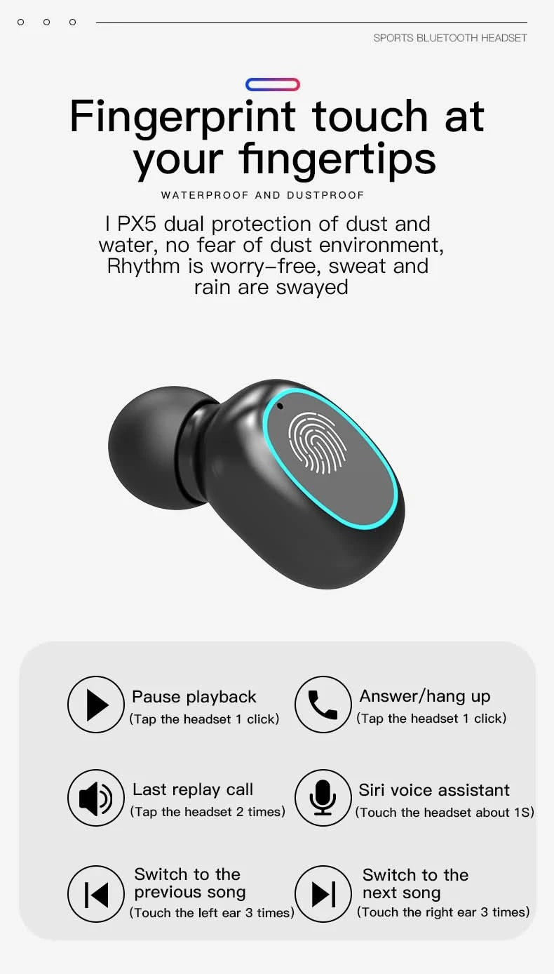N21 Wireless Earphones Stereo Bass Earbuds LED Digital Display Headphones With Microphone TWS Headsets Lights For Smartphone - M & M Global