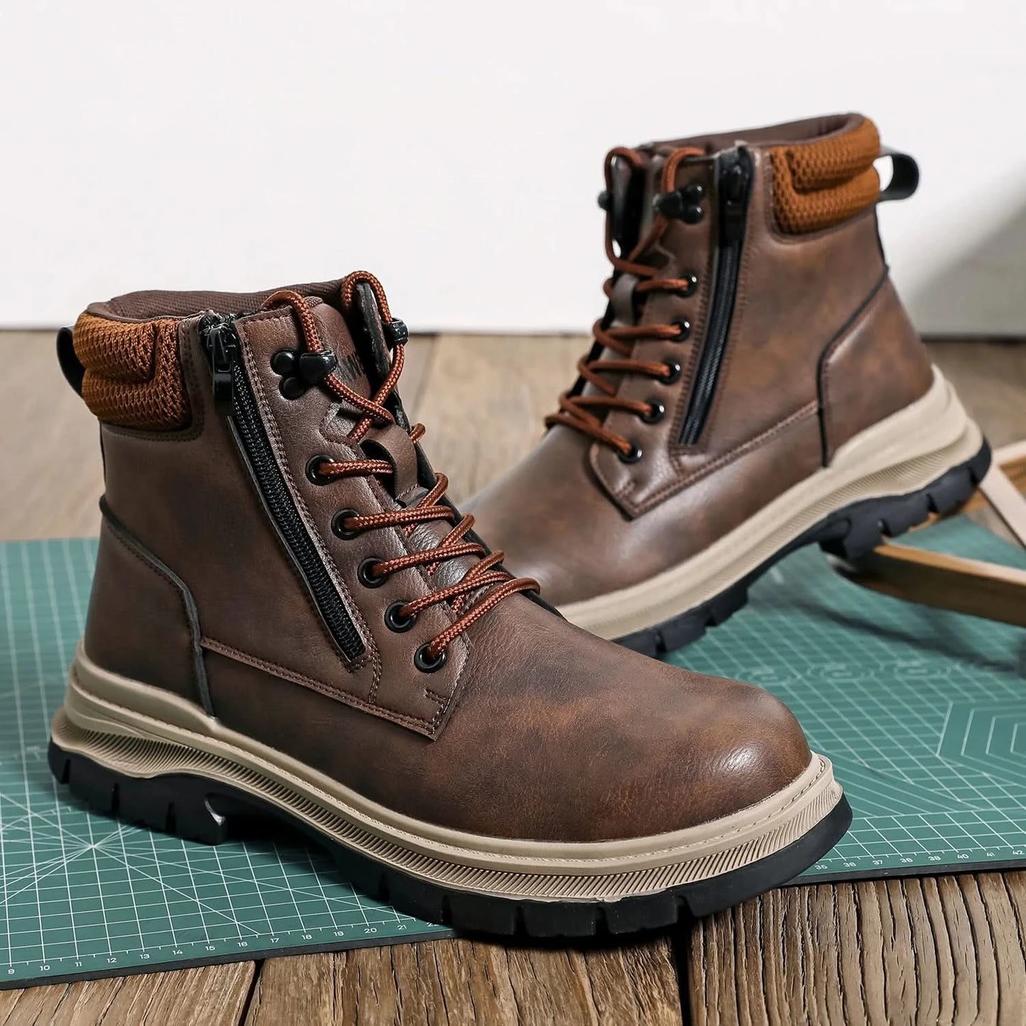 Waterproof Safety Boots Men Indestructible Steel Toe Work Boots Anti-smash Stab-resistant Safety Shoes Biker Botas Para Hombre