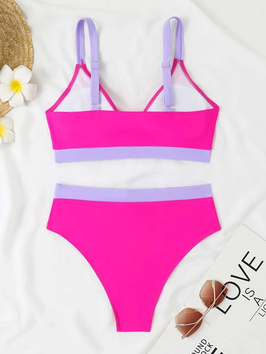 2025 Strappy Bikini High Waist Swimsuit Women Sexy Solid Swimwear Female Bathers Swimming Bathing Swimming Swim Suit Beachwear - M & M Global