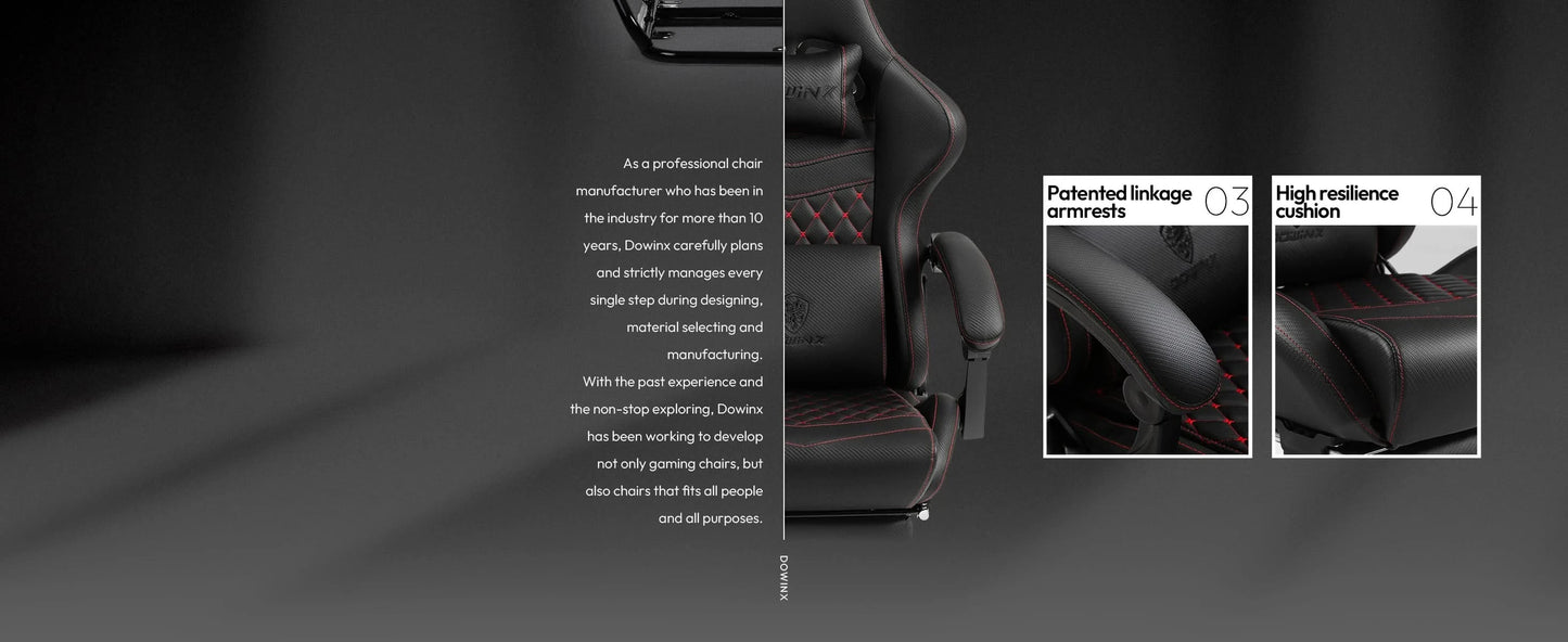 Dowinx Gaming/Office PC Chair with Footrest and Lumbar Support, Vintage Style PU Leather High Back Adjustable Swivel Task Chair