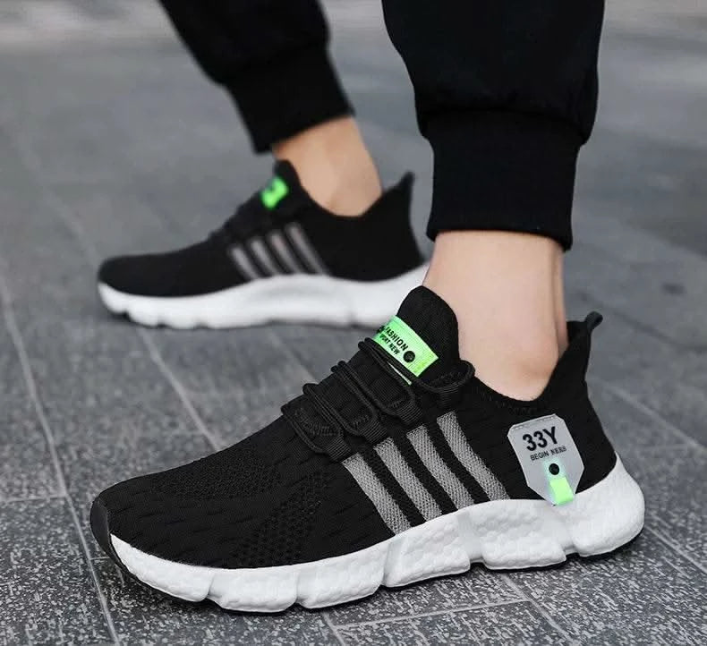 Breathable Mesh Men Shoes Trendy Lightweight Walking Flats Plus Size Male Tennis Sneakers Outdoor Running Fitness Shoes 2024 - M & M Global