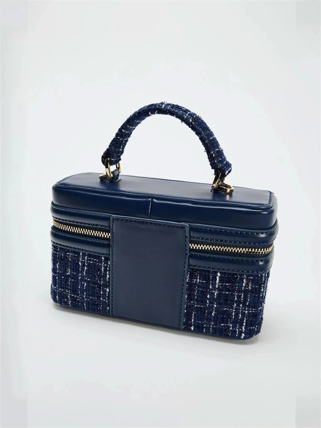 Women's bag 2024 autumn and winter new small square bag with hard single shoulder cross-body portable fashion box bag women - M & M Global