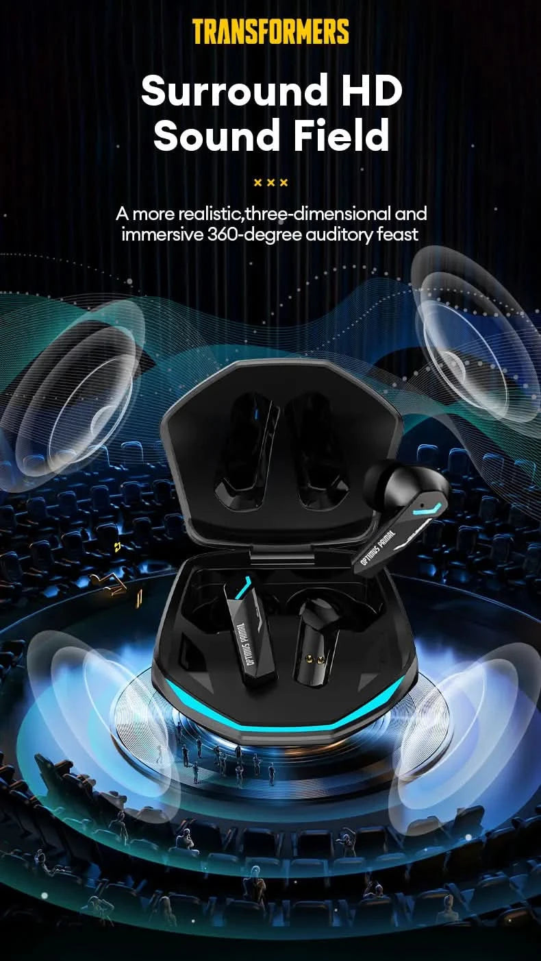 Ship From US Transformers Bluetooth Earphones Wireless Gaming Headset GM2 Pro Low Latency Earbuds HD Call with Mic 2025 New
