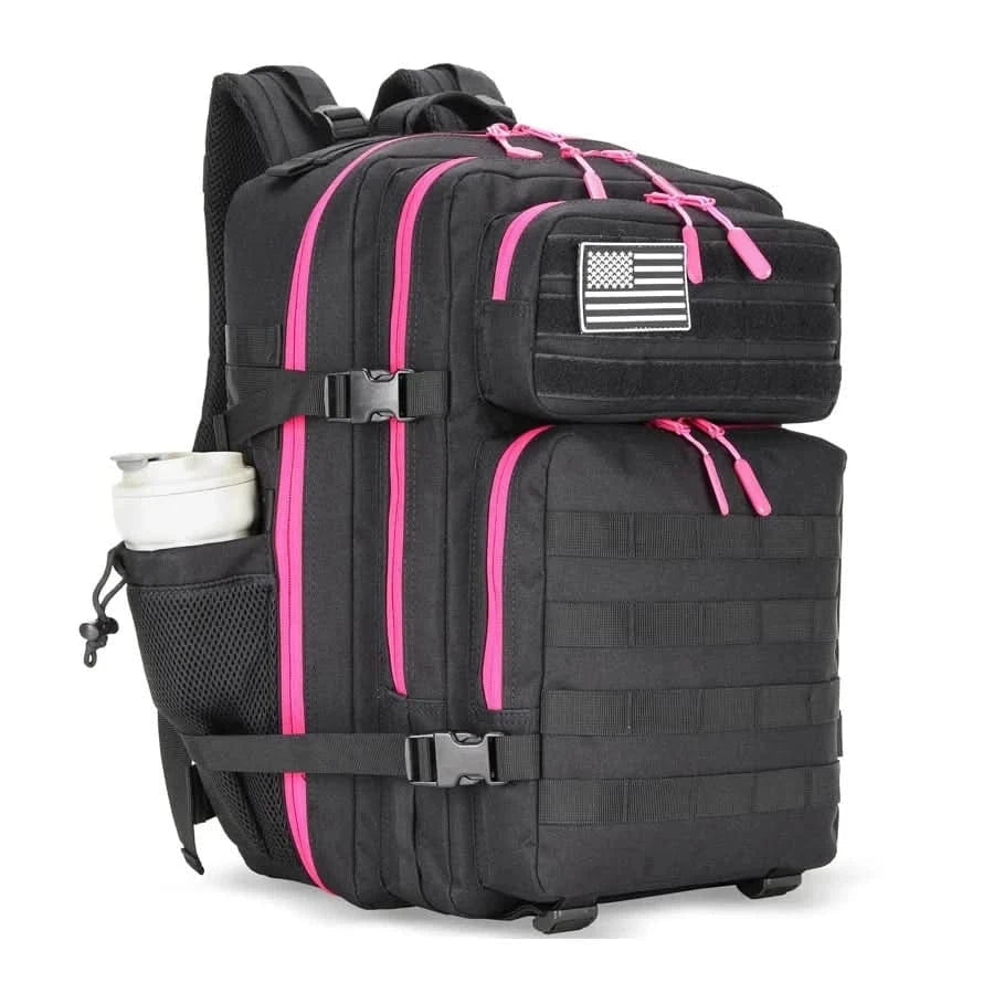 LHI 45L Tactical Backpack for Men and Women Large Athlete Gym Bag Outdoor Sports Hiking Survival Rucksack with Bottle Holder - M & M Global