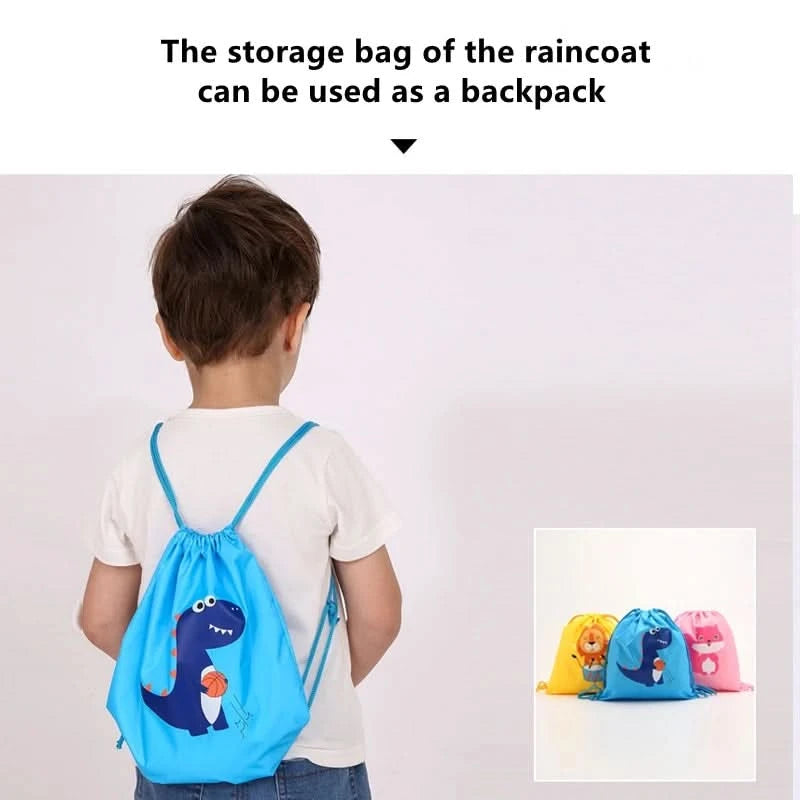Children Rainwear And Rain Pants Sets Kids Boys Girls Waterproof Jumpsuit Hooded One-Piece Cartoon Dinosaur Waterproof Baby Suit - M & M Global