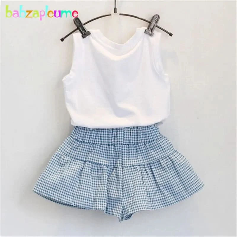 Summer Baby Girls Clothes Toddler Clothing Vest+Shorts 2PCS set Children Girls Costume 0-7Year Infant Outfits kidswear BC1152 - M & M Global