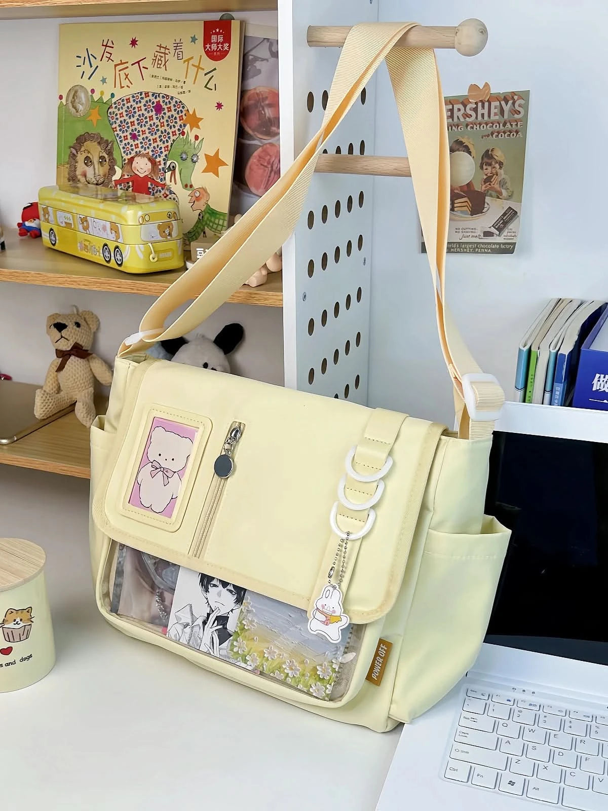 Y2K Japanese Harajuku School Bags for Teenage Girls New 2024 Transparent Itabag Crossbody Bag DIY Badges Display Plate Ita Bag - M & M Global
