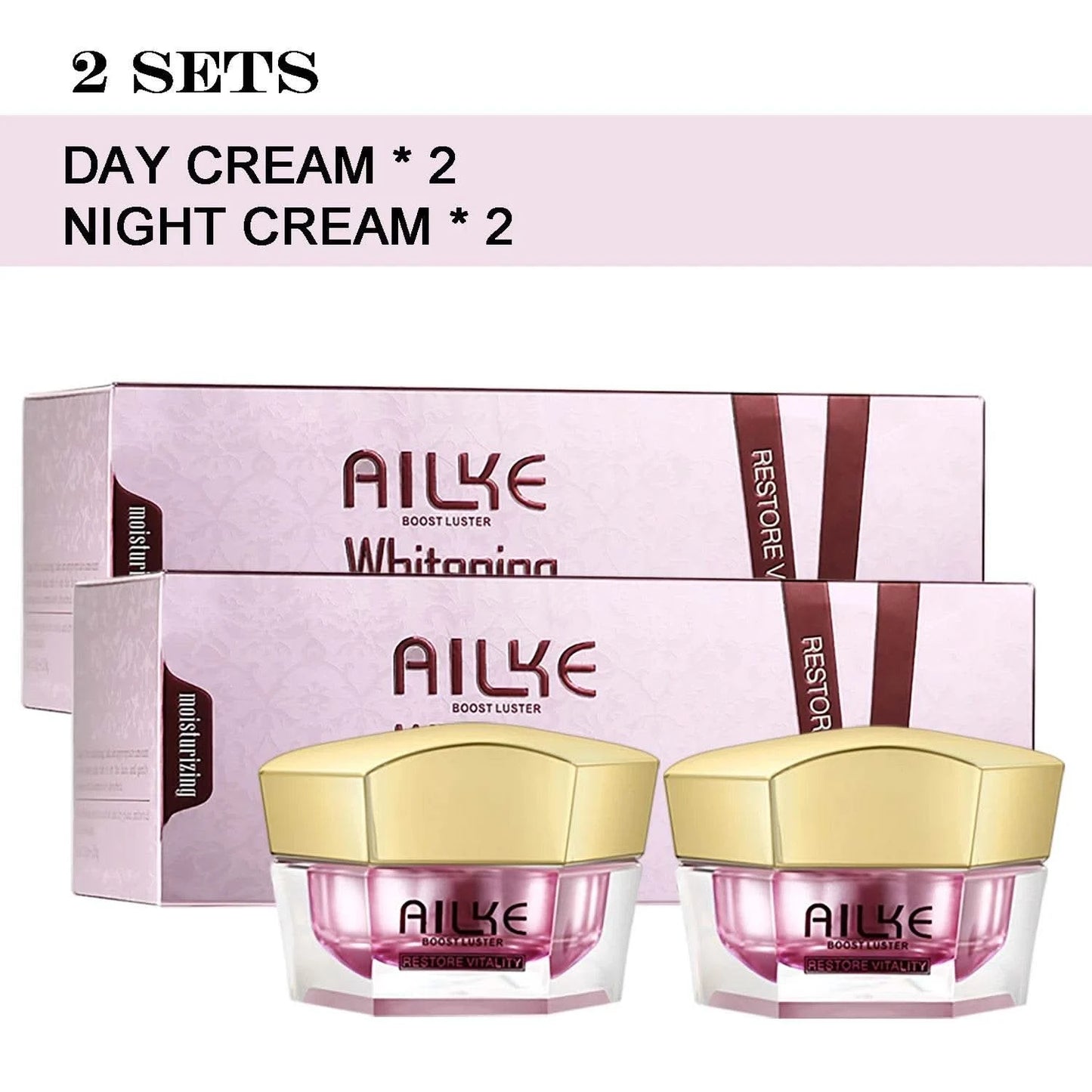 AILKE Lightening Face Cream, Antioxidant, Color Correction, Firming, With Sodium Hyaluronate, Clean Skin Facial Cream - M & M Global