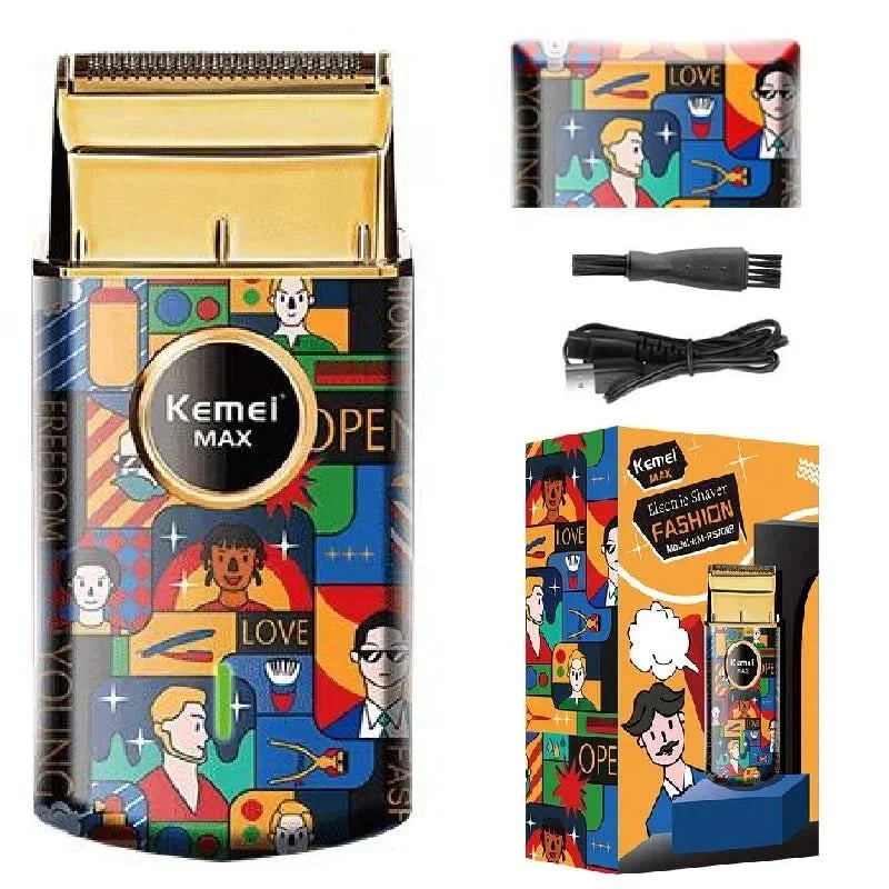 Kemei Single Blade Electric Shaver For Men Beard Stubble Wet Dry Electric Razor Washable Facial Shaving Machine Rechargeable Usb - M & M Global