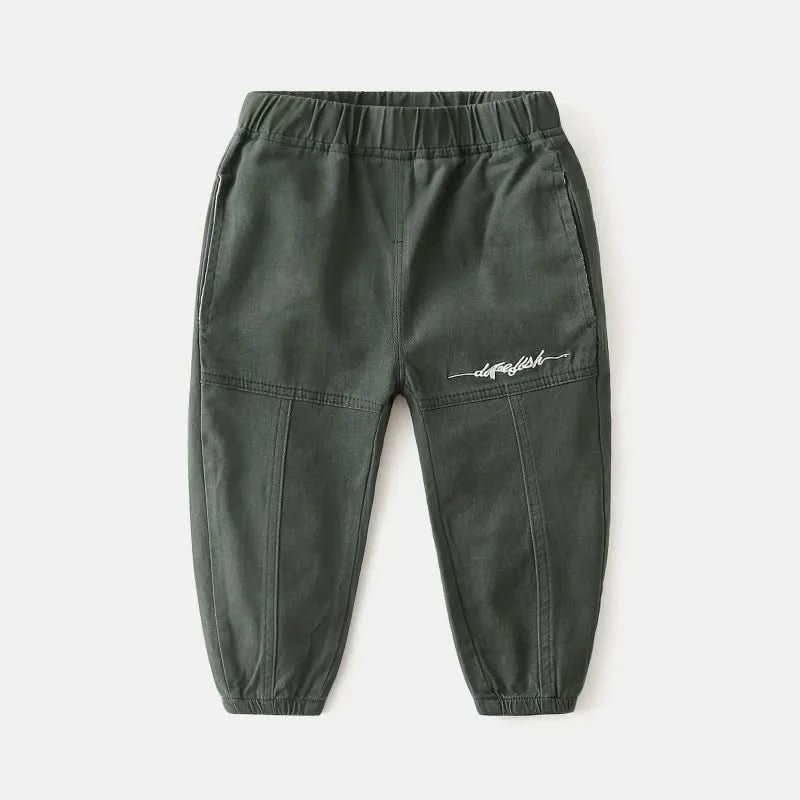 Wholesale New Children Boy Trousers Embroiedry Pockets Spliced Kids Boys Pants Casual Cotton Infant Babys Boys Bottoms 2-8Y Pant - M & M Global