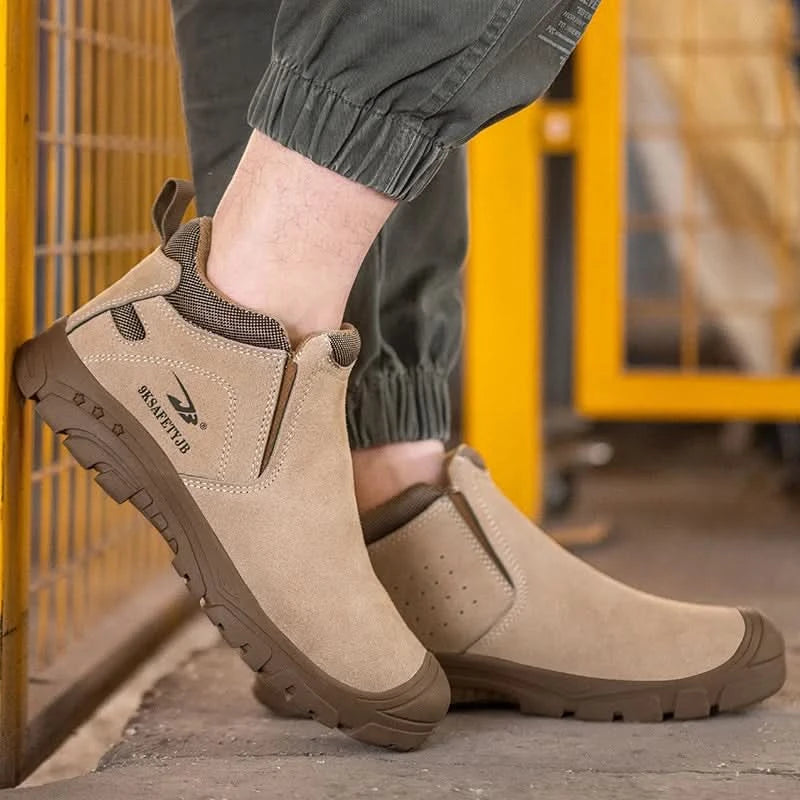 Composite Toe Safety Shoes Metatarsal Protection Anti-Puncture Work Boots Slip-Resistant Sole Anti-Hot Welders Protective Shoes