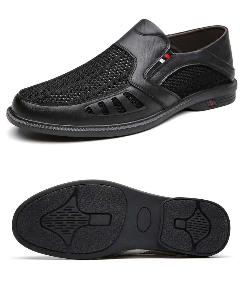 Business Leather Shoes For Men Summer British Style Hight Quality Casual White Leather Shoes Male Slip On Men Loafer Comfortable - M & M Global