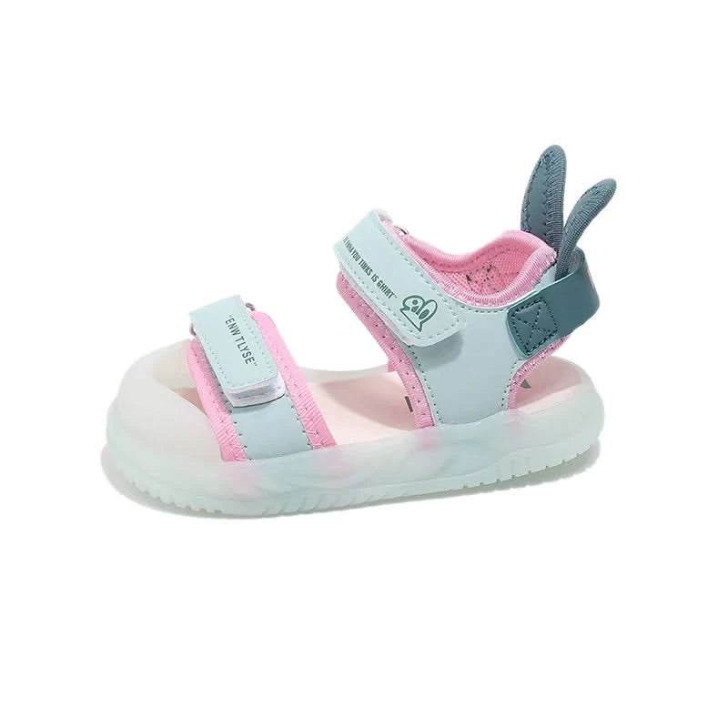 Children's Sandals 2-12 Years Old Cartoon Greenish Pink Soft Boys Girls Beach Shoes Casual Non-slip Kids Baby Sports Sandals - M & M Global
